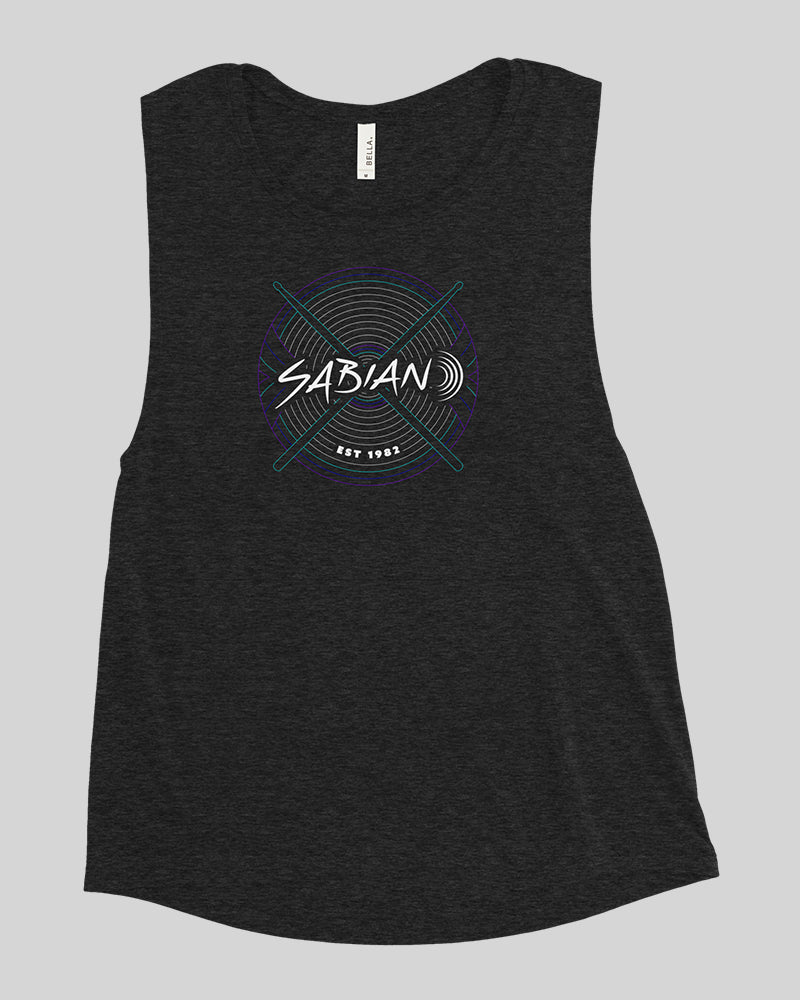 SABIAN 360 Neon Ladies’ Muscle Tank Top - Black Heather - Photo 6