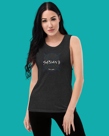 SABIAN 360 Neon Ladies’ Muscle Tank Top  - Black Heather