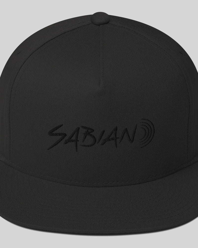 SABIAN Drummers Flat Bill Hat - Black / Black - Photo 1
