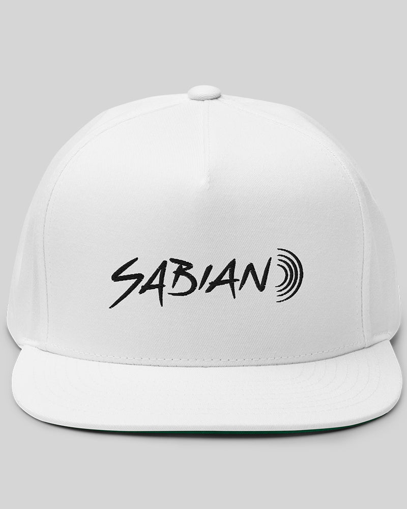 SABIAN Drummers Flat Bill Hat - White / Black - Photo 1