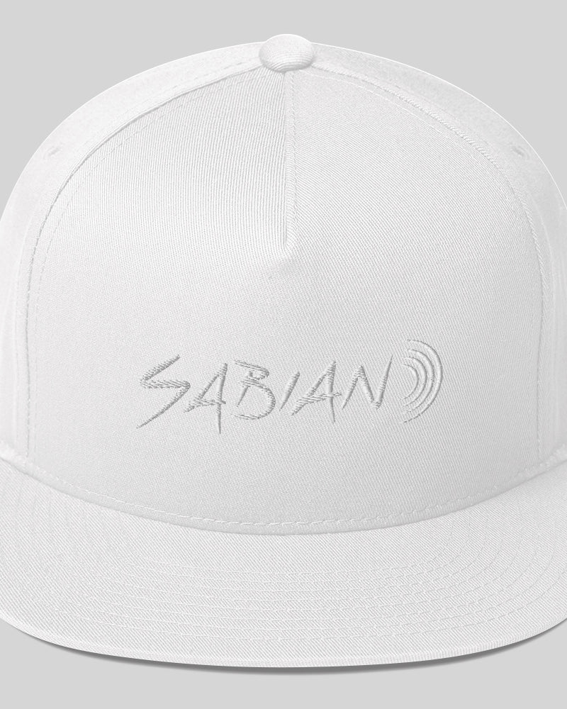 SABIAN Drummers Flat Bill Hat - White / White - Photo 1