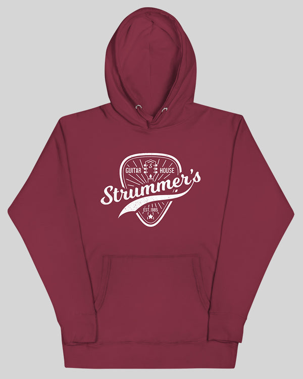 Strummers Guitar Shop Unisex Hoodie - Red - Photo 4