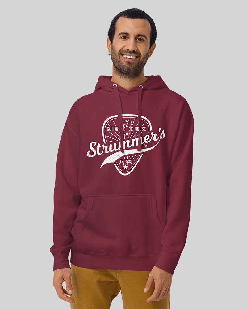 Strummers Guitar Shop Unisex Hoodie - Red - Photo 5