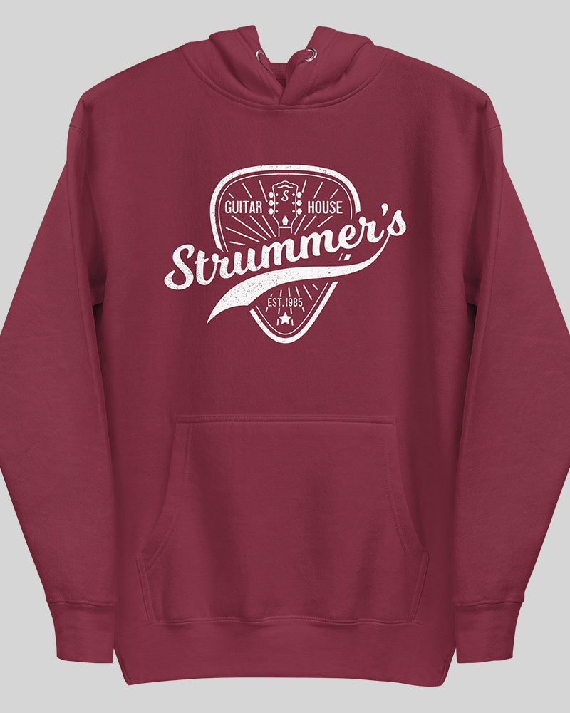 Strummers Guitar Shop Unisex Hoodie - Red - Photo 8