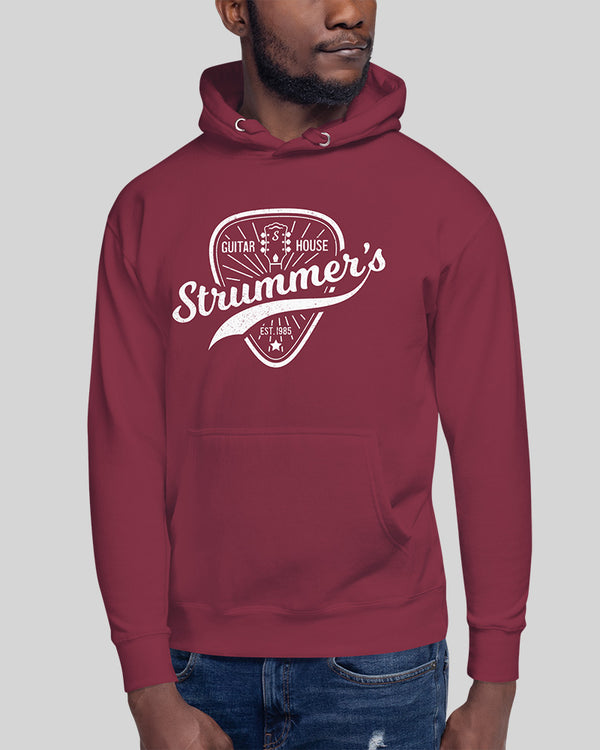 Strummers Guitar Shop Unisex Hoodie - Red - Photo 1