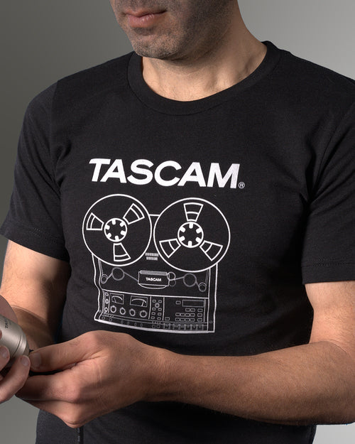 TASCAM Reel to Reel Short Sleeve T-Shirt  - Black Heather