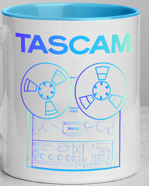 TASCAM Reel to Reel Mug  - Ocean Blue