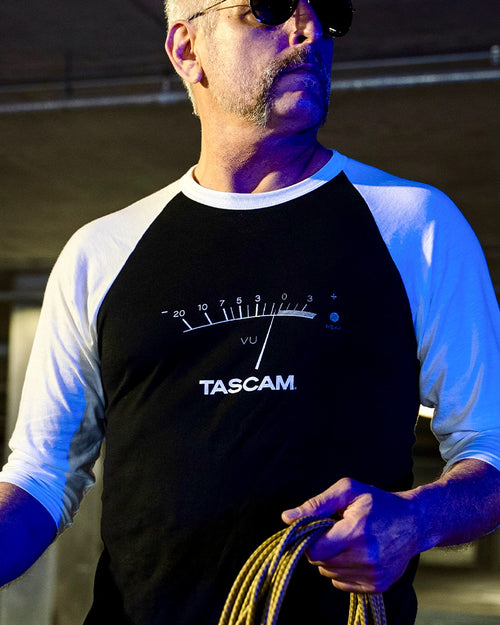 TASCAM VU 3/4 Sleeve Raglan Shirt  - Black / White