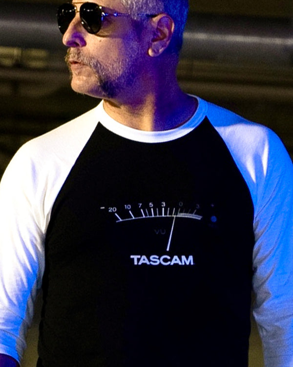 TASCAM VU 3/4 Sleeve Raglan Shirt - Black / White - Photo 7