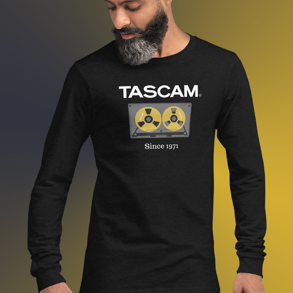 TASCAM Classic Cassette Long Sleeve T-Shirt - Black (Size: XS)