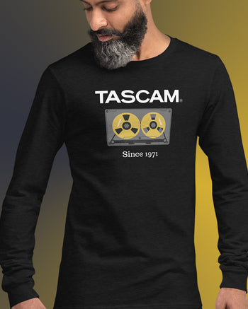TASCAM Classic Cassette Long Sleeve T-Shirt  - Black