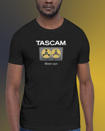 TASCAM Classic Cassette T-Shirt  - Black Heather