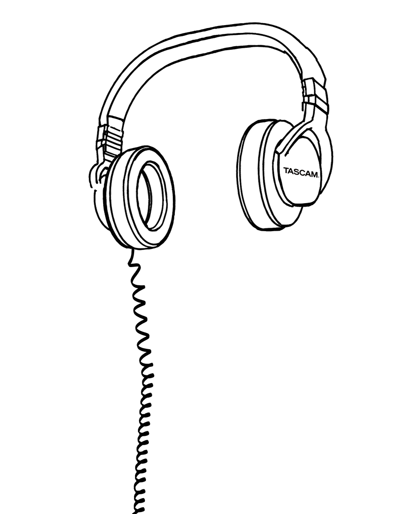 TASCAM Headphones Sweatshirt  - White