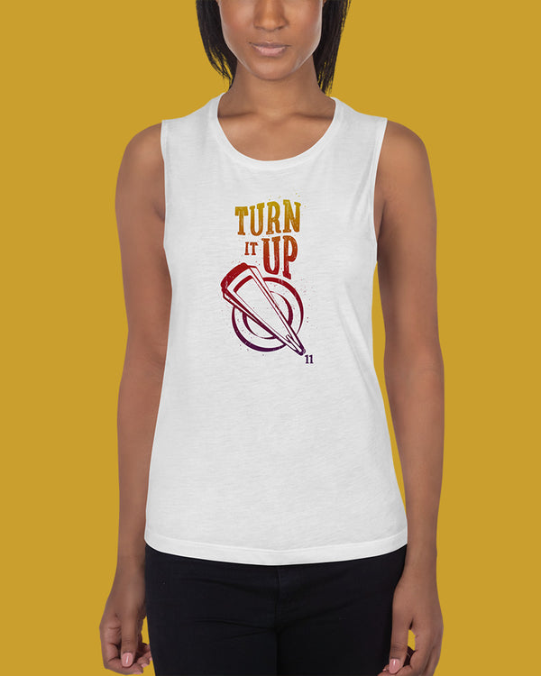 Turn It Up Ladies’ Muscle Tank Top - Warm Gradient - Photo 5