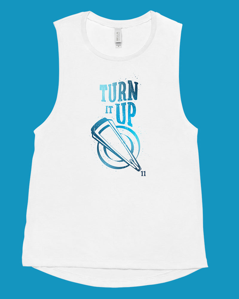 Turn It Up Ladies’ Muscle Tank Top - Cool Gradient - Photo 5