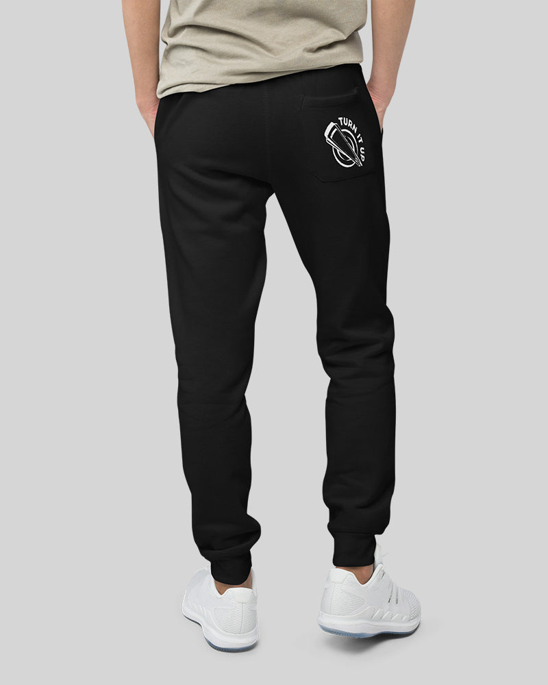 Turn It Up Unisex Fleece Sweatpants - Black - Photo 2