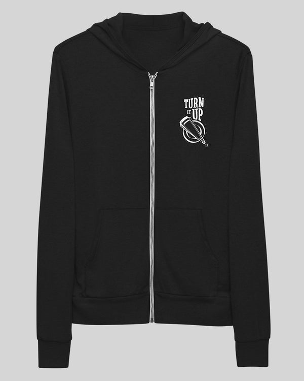 Turn It Up Unisex Zip Hoodie - Black - Photo 5