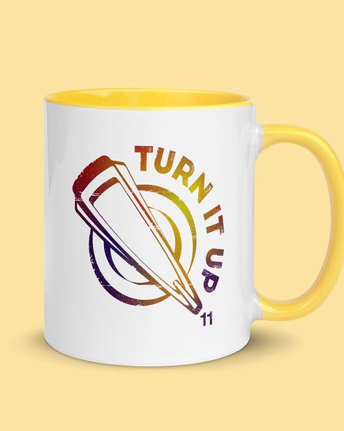 Turn It Up to 11 Mug with Color Inside  - Warm Gradient