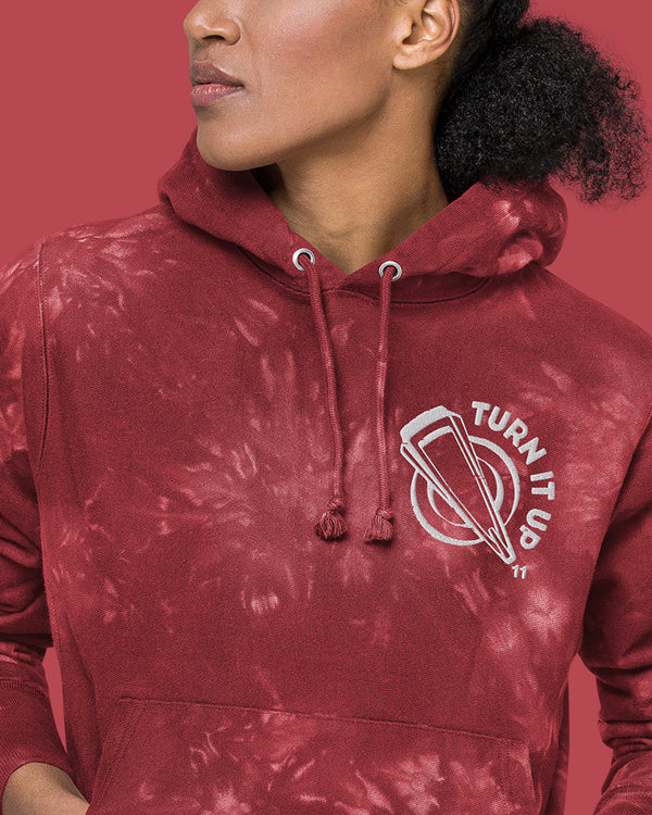 Turn It Up to 11 Unisex Champion Tie-Dye Hoodie - Red - Photo 10