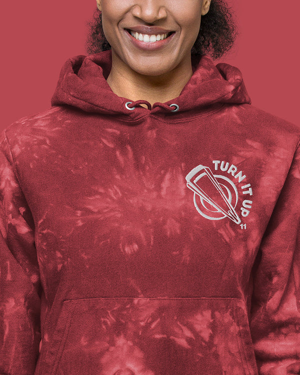 Turn It Up to 11 Unisex Champion Tie-Dye Hoodie - Red - Photo 5