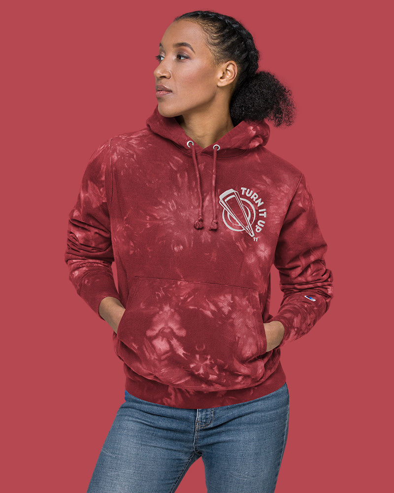 Turn It Up to 11 Unisex Champion Tie-Dye Hoodie - Red - Photo 6