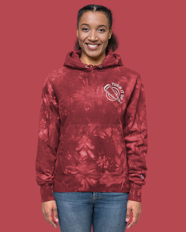 Turn It Up to 11 Unisex Champion Tie-Dye Hoodie - Red - Photo 4