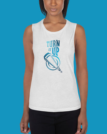 Turn It Up Ladies’ Muscle Tank Top  - Cool Gradient