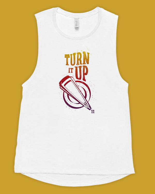 Turn It Up Ladies’ Muscle Tank Top - Warm Gradient - Photo 3
