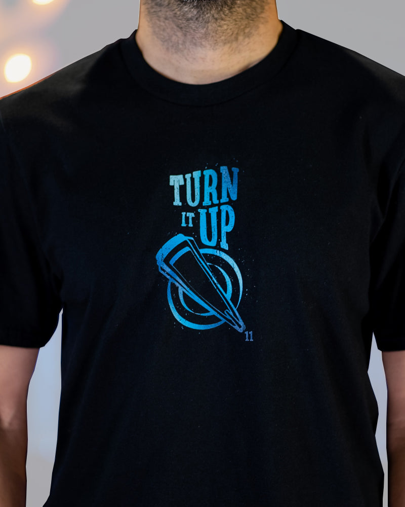 Turn It Up Short Sleeve T-Shirt - Black with Gradient  - Photo 1