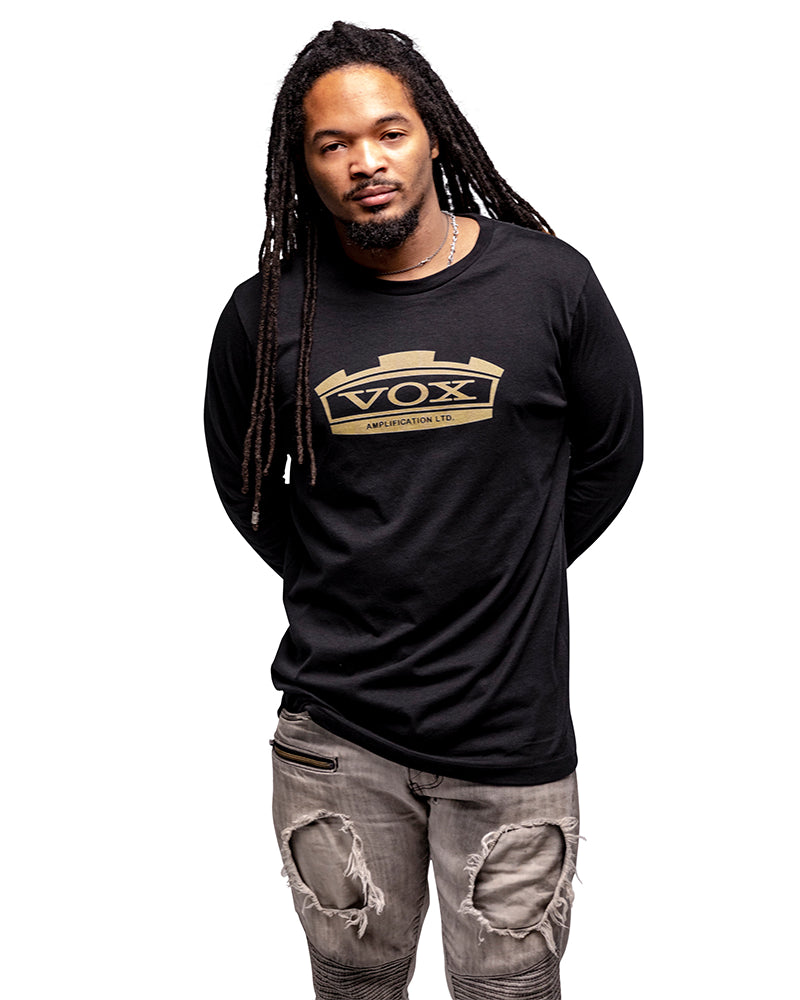 VOX Crown Unisex Long Sleeve Tee - Heather Black - Photo 6