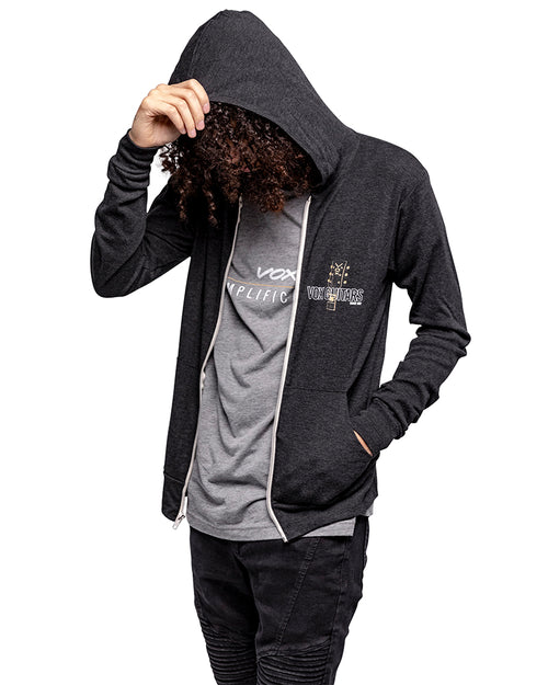 VOX Guitars Unisex Zip Hoodie  - Heather Gray