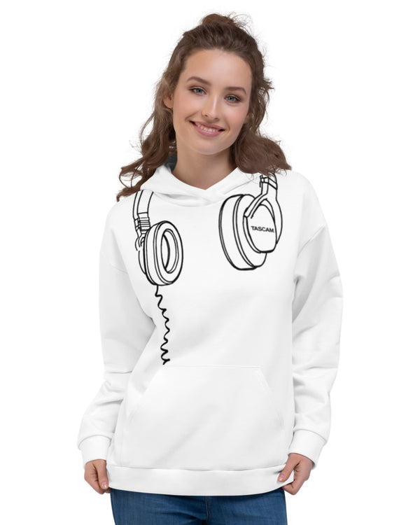 TASCAM Headphones Hoodie - White - Photo 1