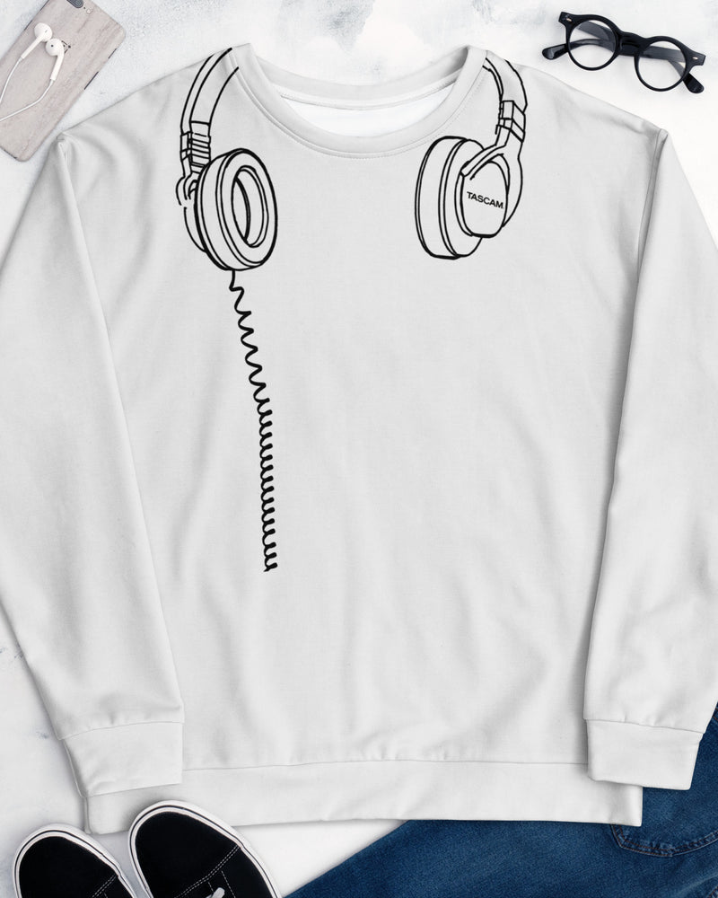 TASCAM Headphones Sweatshirt - White - Photo 7