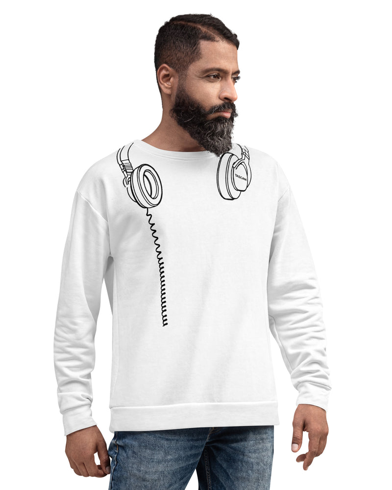 TASCAM Headphones Sweatshirt - White - Photo 1