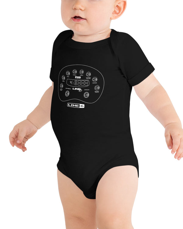 Line 6 POD Line Art Baby Onesie - Black - Photo 1