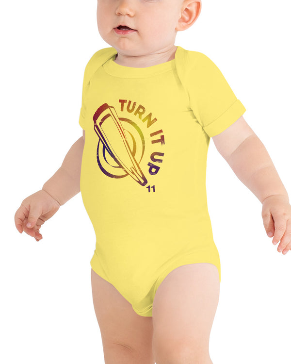 Turn It Up to 11 Baby Short Sleeve One Piece - Yellow