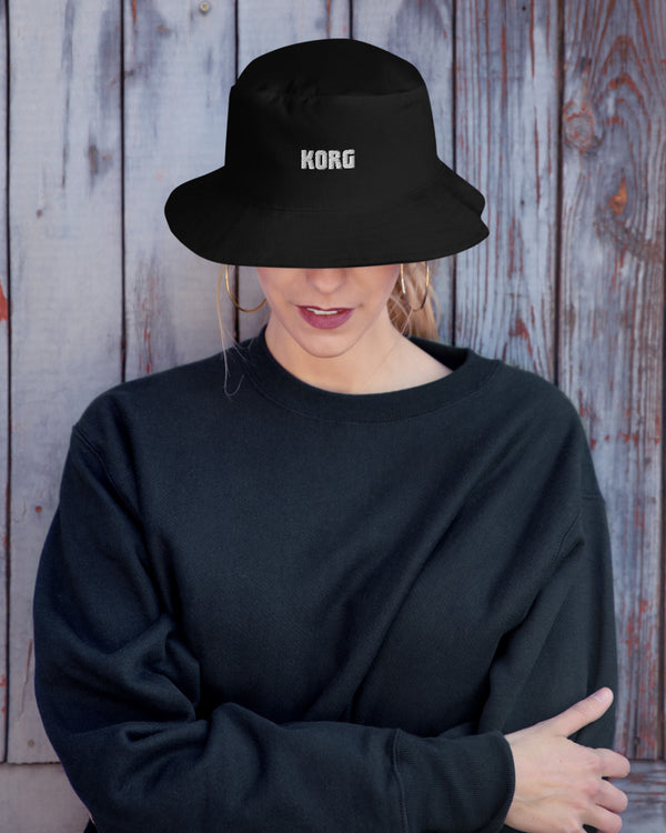KORG Logo Embroidered Bucket Hat - Black - Photo 5