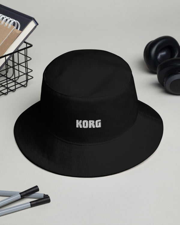 KORG Logo Embroidered Bucket Hat - Black - Photo 4