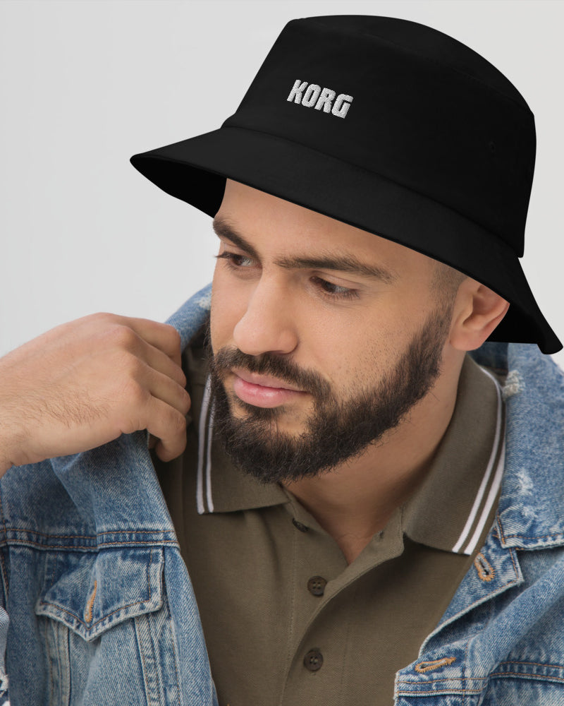 KORG Logo Embroidered Bucket Hat - Black - Photo 3