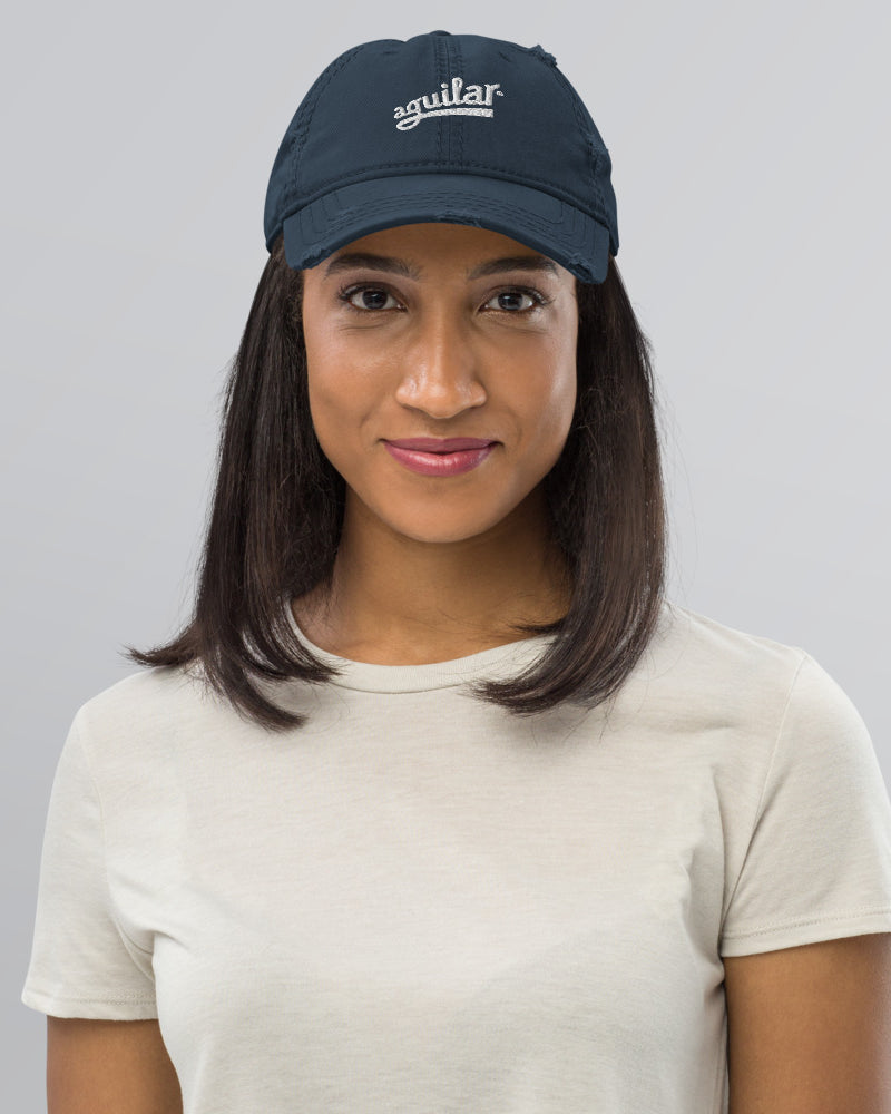 Aguilar Logo Distressed Dad Hat - Navy - Photo 6