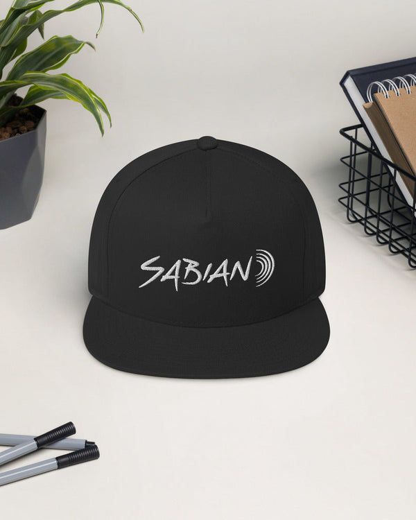 SABIAN Drummers Flat Bill Hat - Black / White - Photo 4