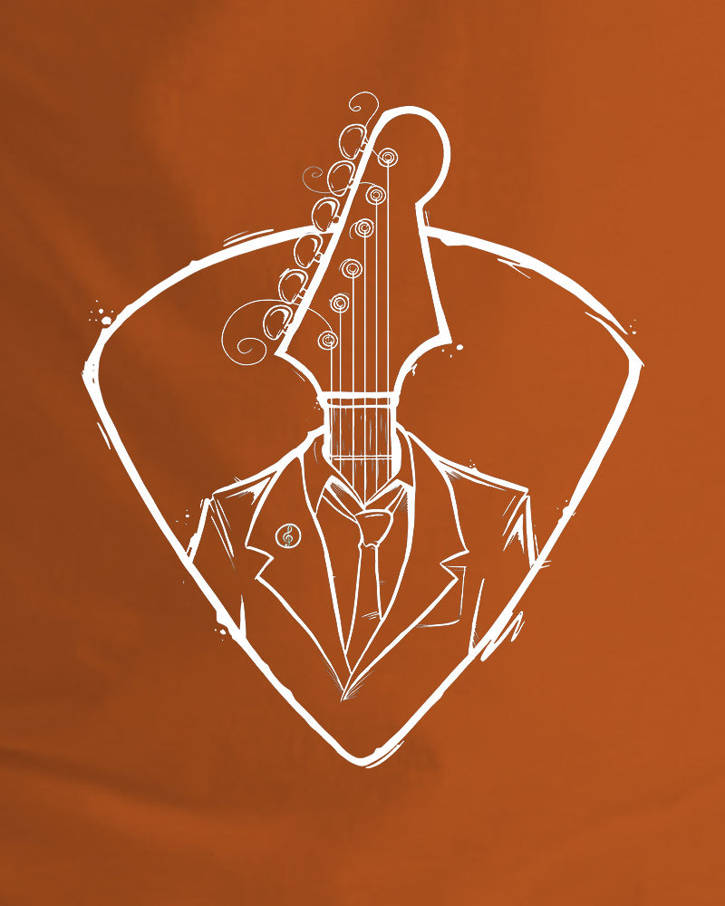 Guitar Head Short Sleeve T-Shirt - Autumn Orange - Photo 2