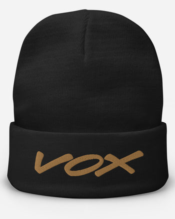 VOX Logo Embroidered Beanie  - Black