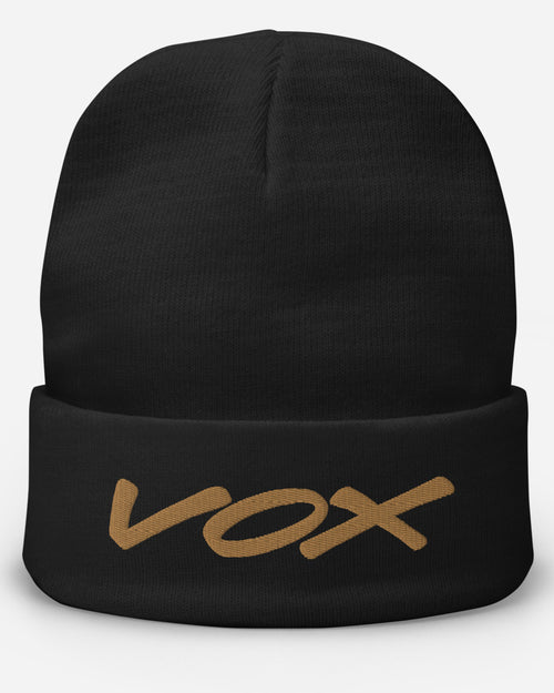 VOX Logo Embroidered Beanie  - Black