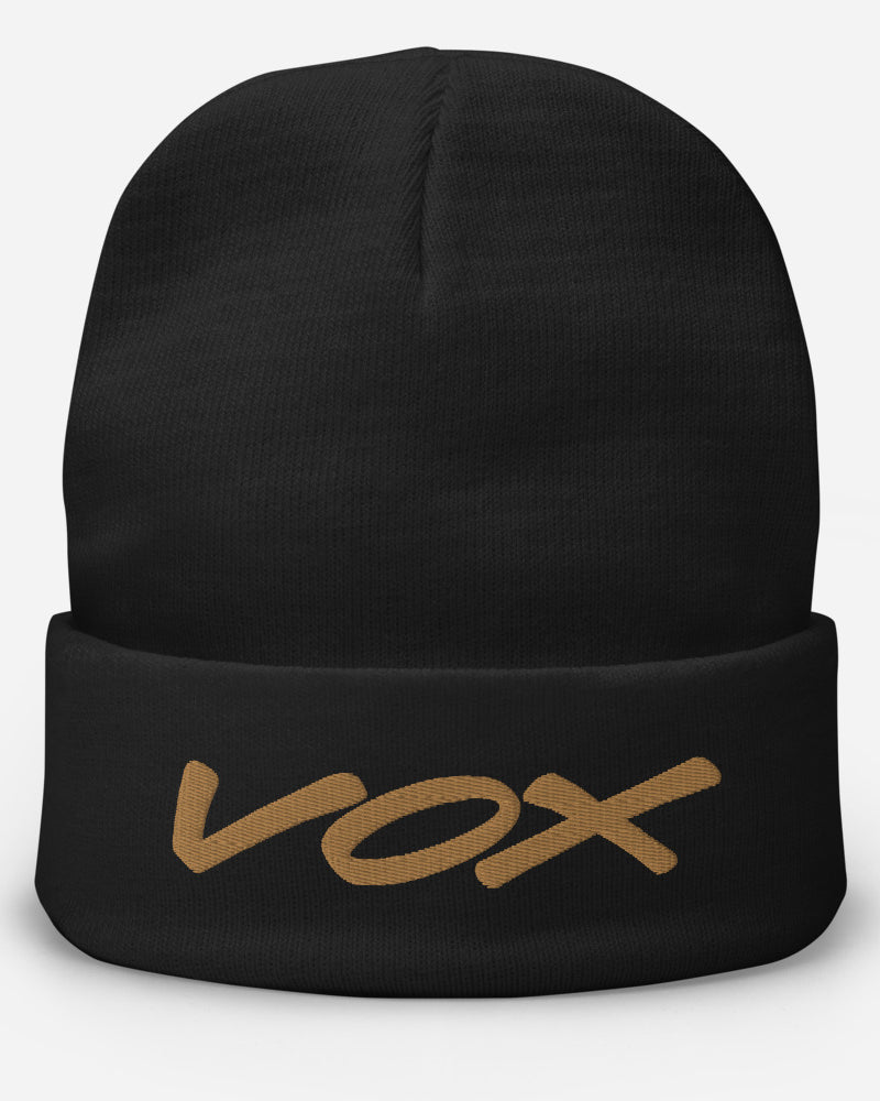 VOX Logo Embroidered Beanie - Black - Photo 2