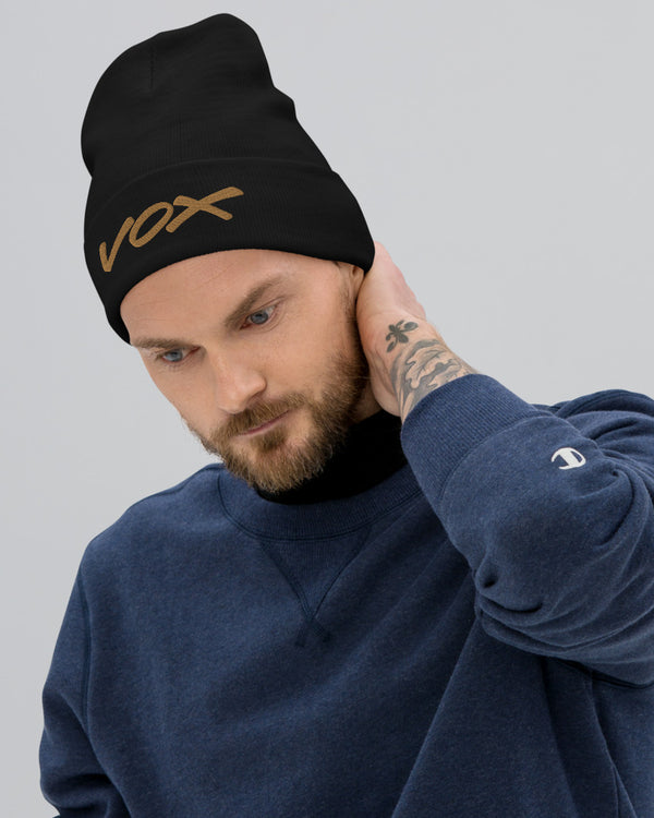 VOX Logo Embroidered Beanie - Black - Photo 6