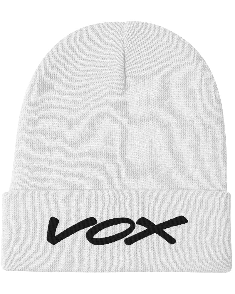 VOX Logo Embroidered Beanie - White - Photo 6
