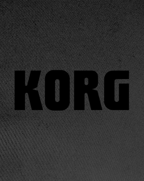 KORG Logo Flat Bill Cap  - Black on Black