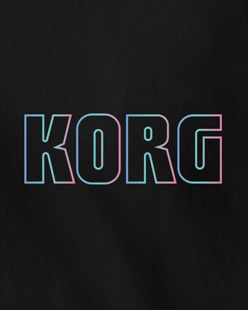KORG Gradient Logo T-Shirt  - Black W/Candy Blue