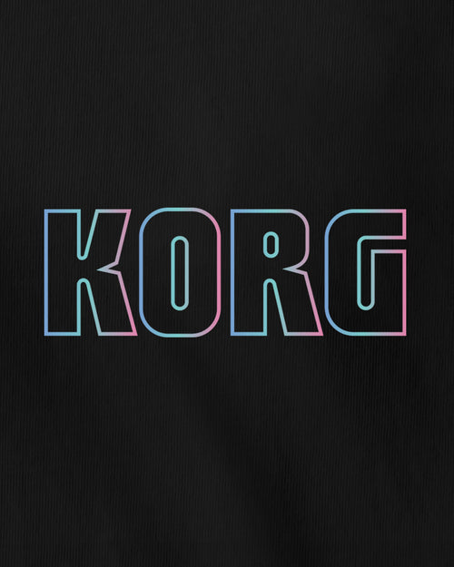 KORG Gradient Logo Unisex Hoodie  - Black W/Candy Blue